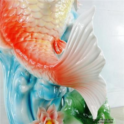 tượng cá, tượng cá bằng sứ, tượng trung quốc, sản phẩm trang trí nhà cửa